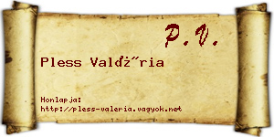 Pless Valéria névjegykártya