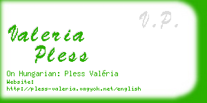 valeria pless business card